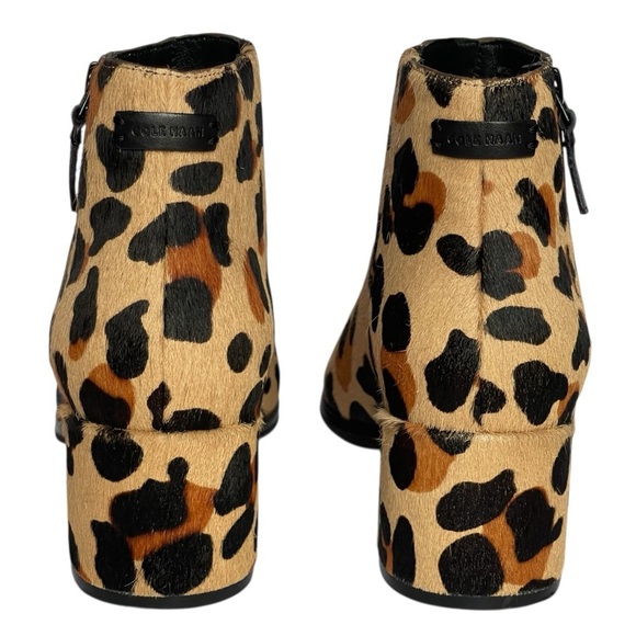 COLE HAAN GRANDSERIES JAGUAR PRINT CALF HAIR BOOTIES NWOT SZ 6.5 B - Picture 13 of 16